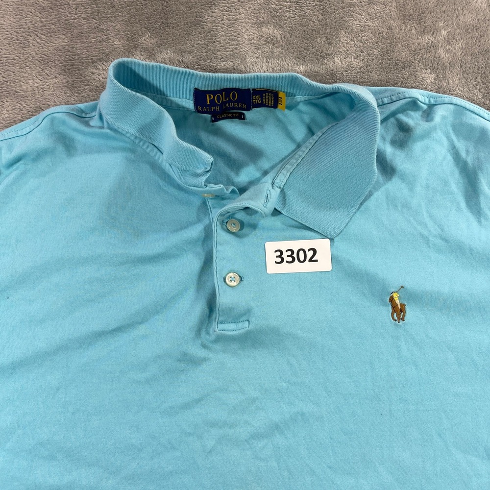 Polo Ralph Lauren Polo Shirt Mens XXL Blue Classic Fit Short Sleeve Pony Logo
